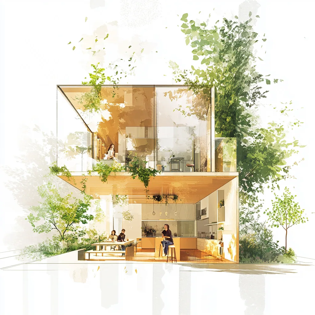 Ambiente open-plan · relazione figura-spazio · proporzioni psicologicamente confortevoli