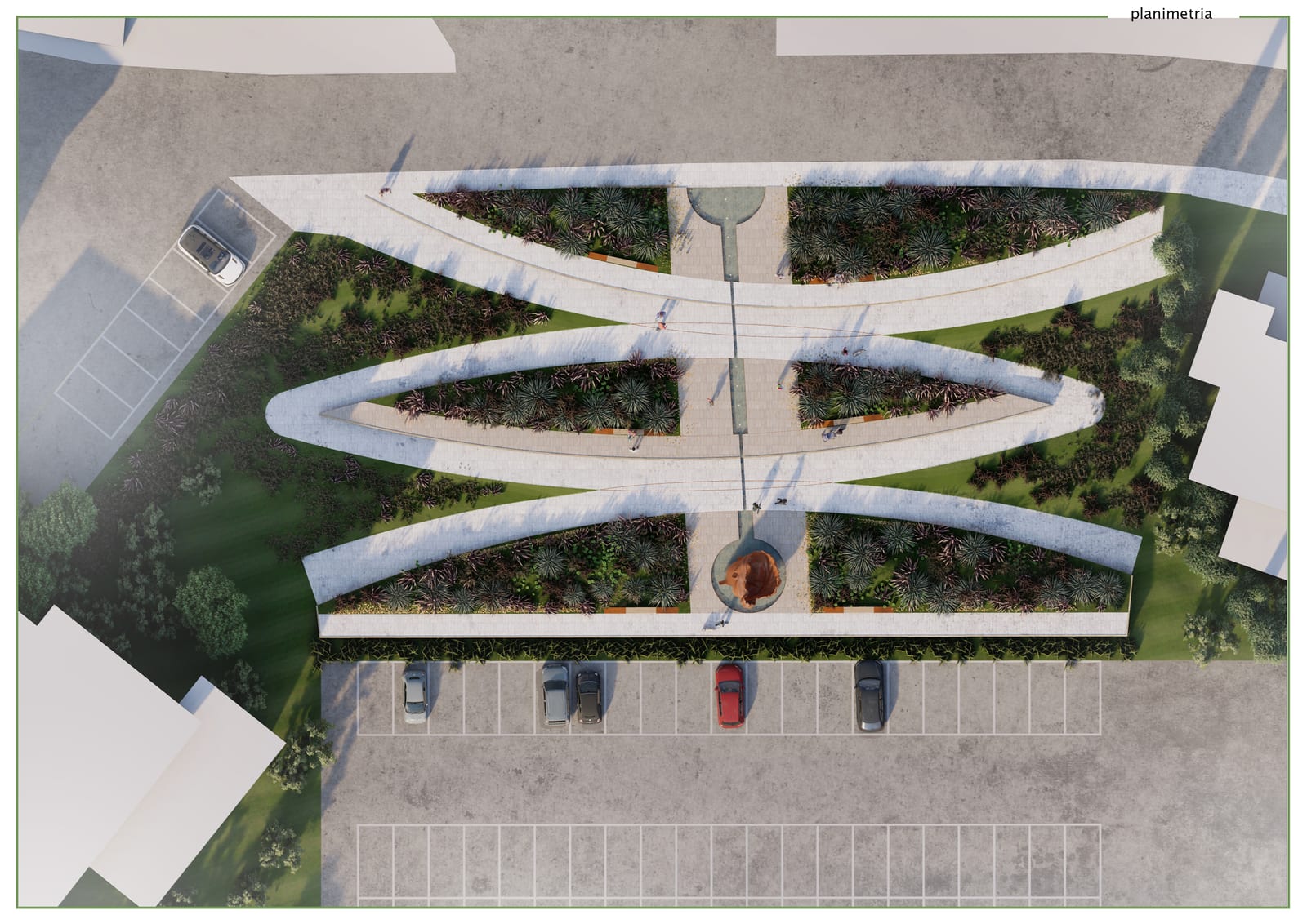 Piazza Indipendenza — vista d'insieme intervento di riqualificazione urbana Chianciano Terme